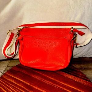 Ah!dorned Alex Double Bag Orange Women’s Leather Shoulder Purse Bag Boutique
